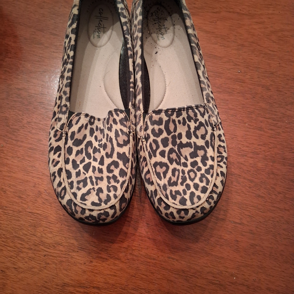 Clarks Leopard Print Flats